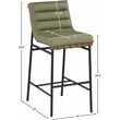 Maklaine Contemporary Olive Green Vegan Faux Leather Bar Stool