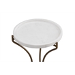 Maklaine Accent Table in Brushed Gold Base with White Marble Top