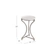 Maklaine Accent Table in Brushed Gold Base with White Marble Top