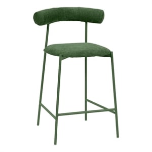 Maklaine 25.4&quot Upholstered Velvet Counter Stool in Forest Green