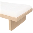 Maklaine Mid-Century Soft Cream Finish Chenille Fabric Bench
