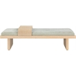 Maklaine Mid-Century Mint Green Finish Chenille Fabric Bench