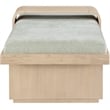 Maklaine Mid-Century Mint Green Finish Chenille Fabric Bench