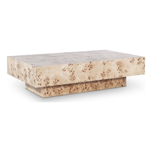 Maklaine Engineered Wood Mid-Century Natural Finish Coffee Table