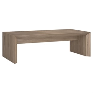 Maklaine Contemporary 47.5&quot Antiqued Gray Oak MDF Coffee Table