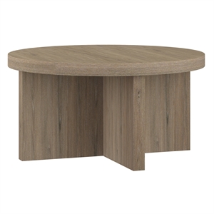 Maklaine Contemporary 33&quot Antiqued Gray Oak MDF Coffee Table