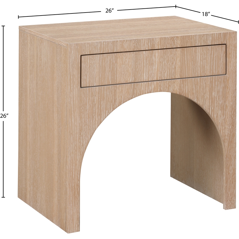 Maklaine Engineered Wood Mid-Century Rich Natural Oak Night Stand