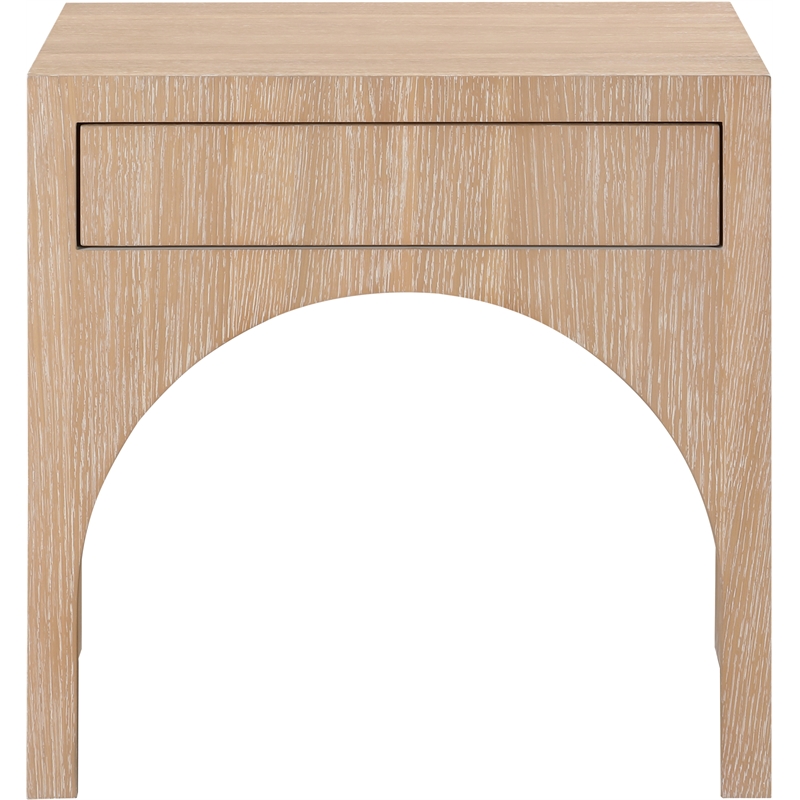 Maklaine Engineered Wood Mid-Century Rich Natural Oak Night Stand