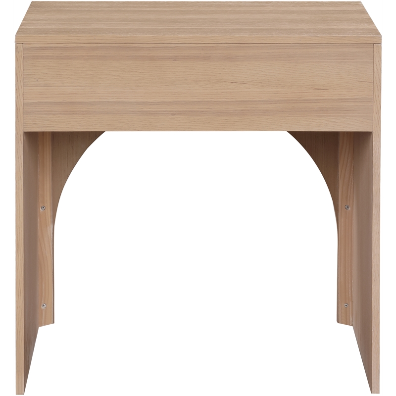 Maklaine Engineered Wood Mid-Century Rich Natural Oak Night Stand