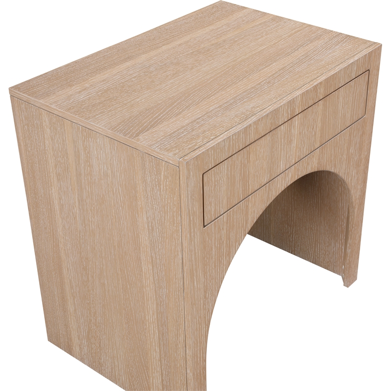 Maklaine Engineered Wood Mid-Century Rich Natural Oak Night Stand