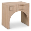 Maklaine Engineered Wood Mid-Century Rich Natural Oak Night Stand