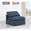 Maklaine Modern / Contemporary Linen Fabric Armless Chair in Navy