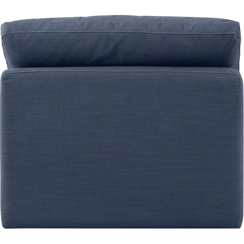 Maklaine Modern / Contemporary Linen Fabric Armless Chair in Navy