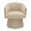 Maklaine Transitional Fabric Taupe Finish Rolling Desk Chair