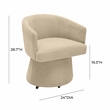 Maklaine Transitional Fabric Taupe Finish Rolling Desk Chair