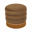 Maklaine Retro Modern Upholstered Velvet Ottoman in Chocolate Finish