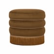 Maklaine Retro Modern Upholstered Velvet Ottoman in Chocolate Finish