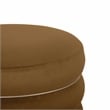 Maklaine Retro Modern Upholstered Velvet Ottoman in Chocolate Finish