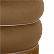 Maklaine Retro Modern Upholstered Velvet Ottoman in Chocolate Finish
