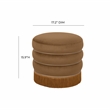 Maklaine Retro Modern Upholstered Velvet Ottoman in Chocolate Finish