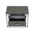 Maklaine Modern / Contemporary Nightstand Gunmetal Gray and Mirror