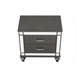 Maklaine Modern / Contemporary Nightstand Gunmetal Gray and Mirror