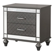 Maklaine Modern / Contemporary Nightstand Gunmetal Gray and Mirror