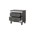 Maklaine Modern / Contemporary Nightstand Gunmetal Gray and Mirror