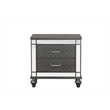 Maklaine Modern / Contemporary Nightstand Gunmetal Gray and Mirror