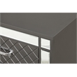 Maklaine Modern / Contemporary Nightstand Gunmetal Gray and Mirror