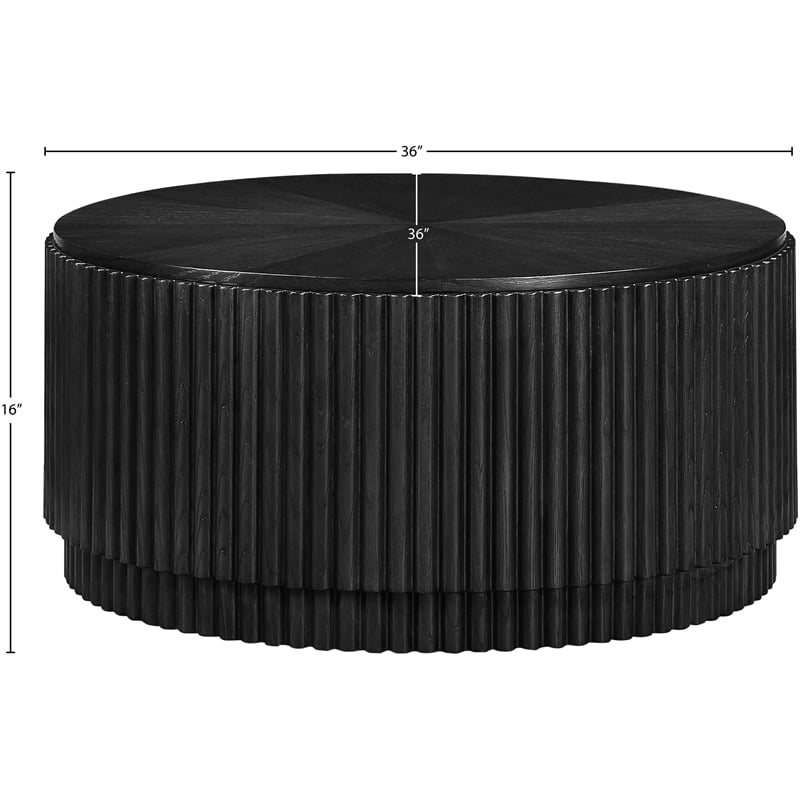 Maklaine Engineered Wood Mid-Century Black Finish Coffee Table