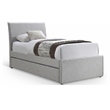 Maklaine Contemporary Grey Linen Textured Fabric Twin Trundle Bed