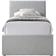 Maklaine Contemporary Grey Linen Textured Fabric Twin Trundle Bed