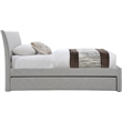 Maklaine Contemporary Grey Linen Textured Fabric Twin Trundle Bed