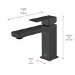 Maklaine Contemporary Stainless Steel Bathroom Faucet in Black