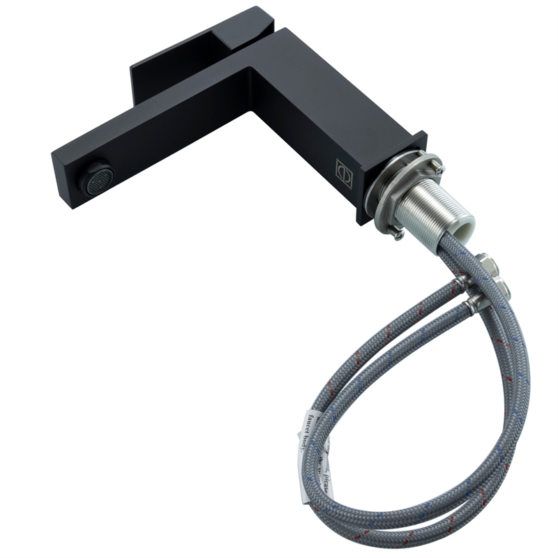 Maklaine Contemporary Stainless Steel Bathroom Faucet in Black