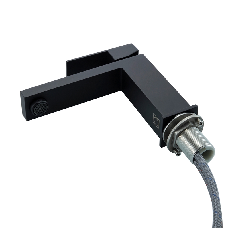 Maklaine Contemporary Stainless Steel Bathroom Faucet in Black