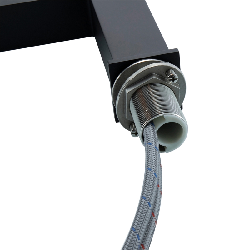 Maklaine Contemporary Stainless Steel Bathroom Faucet in Black