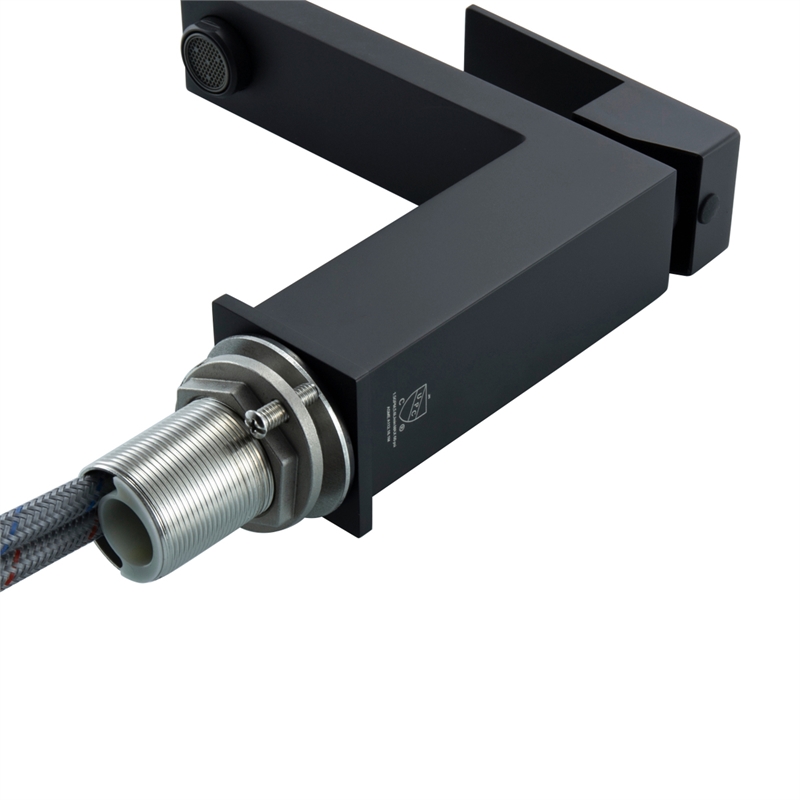 Maklaine Contemporary Stainless Steel Bathroom Faucet in Black