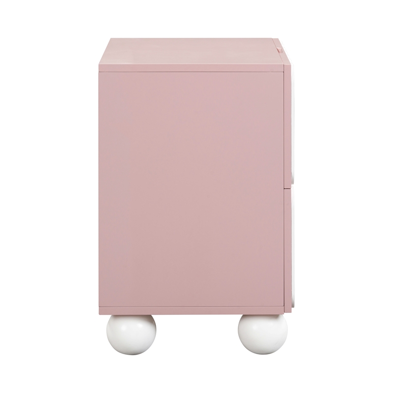 Maklaine Modern / Contemporary Wood Nightstand in Mauve Finish