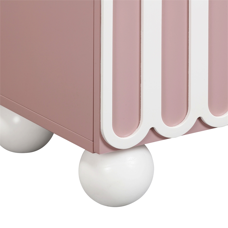 Maklaine Modern / Contemporary Wood Nightstand in Mauve Finish