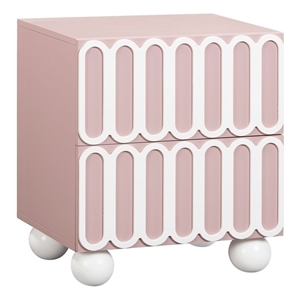 Maklaine Modern / Contemporary Wood Nightstand in Mauve Finish