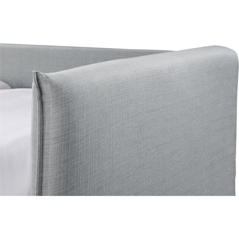 Maklaine Contemporary Grey Linen Textured Fabric Twin Daybed