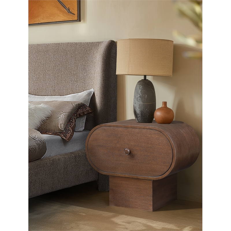 Maklaine Engineered Wood Modern / Contemporary Brown Night Stand