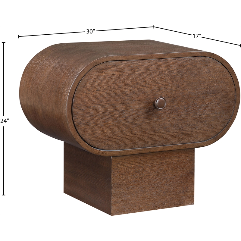 Maklaine Engineered Wood Modern / Contemporary Brown Night Stand