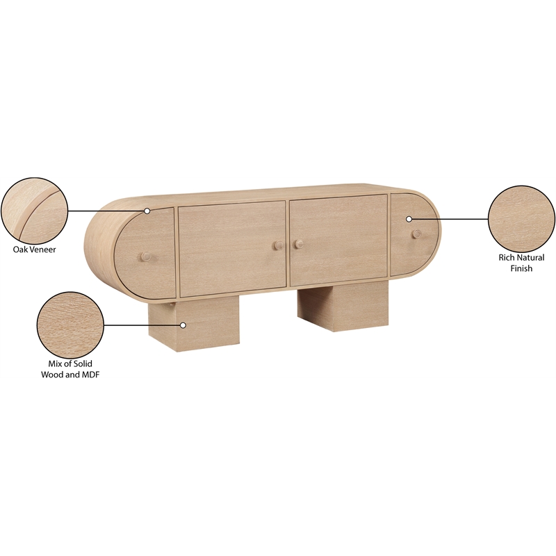 Maklaine Modern / Contemporary Natural Wood Sideboard/Buffet