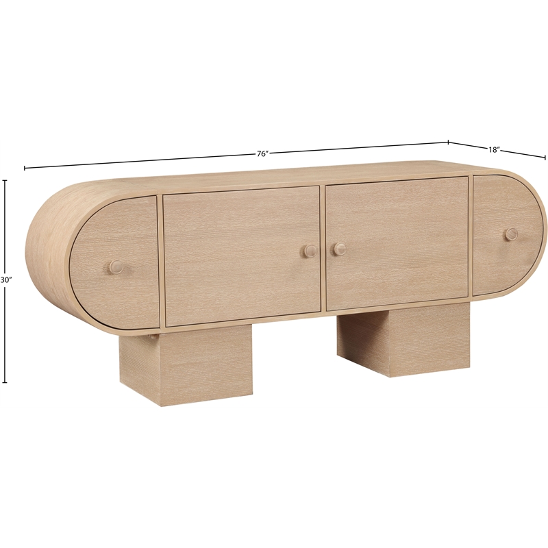 Maklaine Modern / Contemporary Natural Wood Sideboard/Buffet
