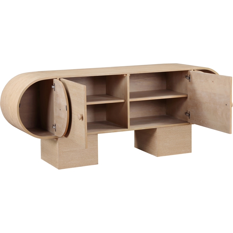 Maklaine Modern / Contemporary Natural Wood Sideboard/Buffet
