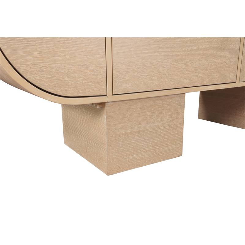 Maklaine Modern / Contemporary Natural Wood Sideboard/Buffet