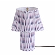 Maklaine Transitional Purple and White Streaked Cotton Table Lamp